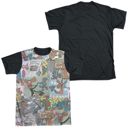 Rocky & Bullwinkle Collage - Men's Black Back T-Shirt Men's Black Back T-Shirt Rocky & Bullwinkle   