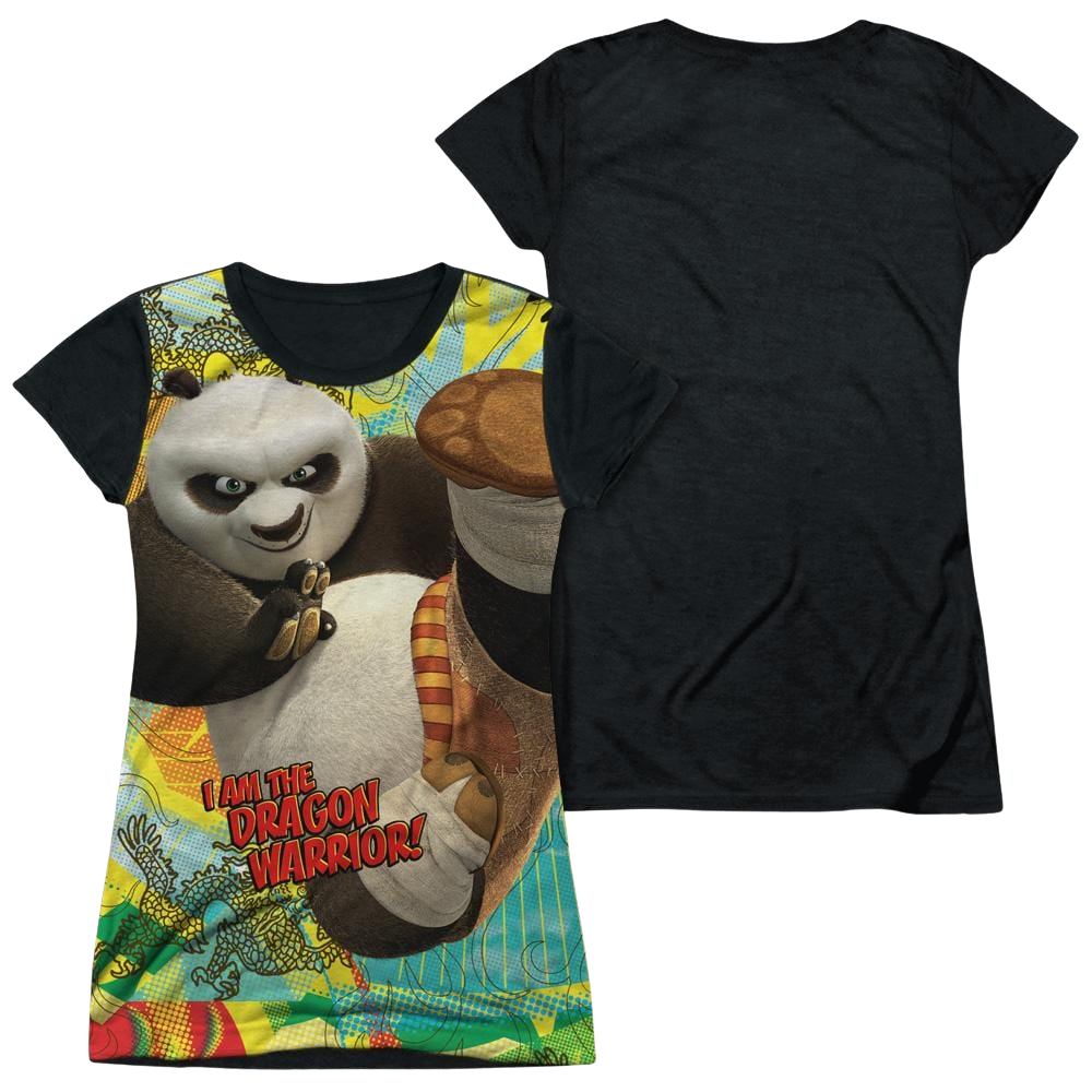 Kung Fu Panda Dragon Warrior Juniors Black Back T-Shirt Juniors Black Back T-Shirt Kung-Fu Panda   