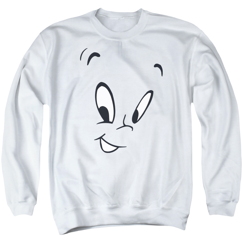Casper the Friendly Ghost Face - Men's Crewneck Sweatshirt Men's Crewneck Sweatshirt Casper The Friendly Ghost   
