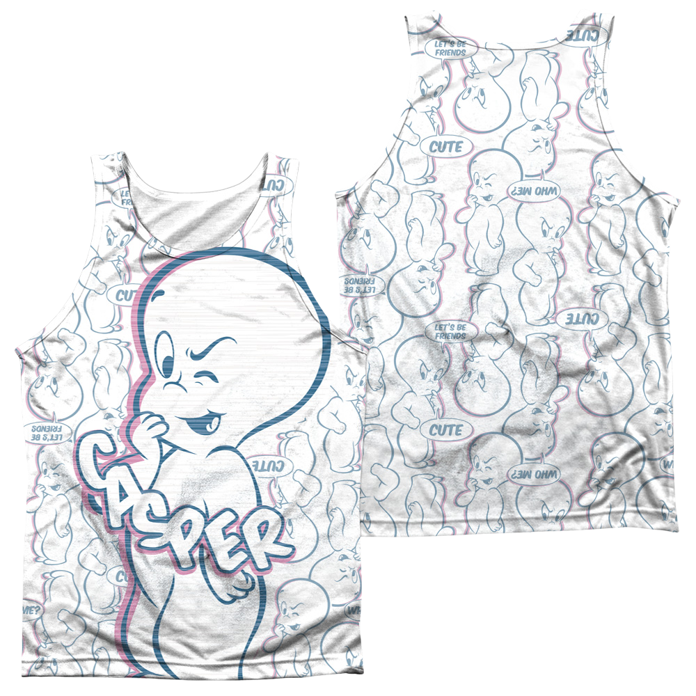 Casper the Friendly Ghost Friendly Ghost (Front/Back Print) - Men's All Over Print Tank Top Men's All Over Print Tank Casper The Friendly Ghost   