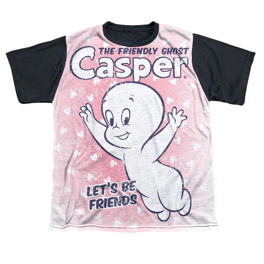 Casper the Friendly Ghost Lets Be Friends - Youth Black Back T-Shirt Youth Black Back T-Shirt (Ages 8-12) Casper The Friendly Ghost   