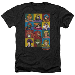Masters of the Universe Character Heads Men's Heather T-Shirt Men's Heather T-Shirt Masters of the Universe   