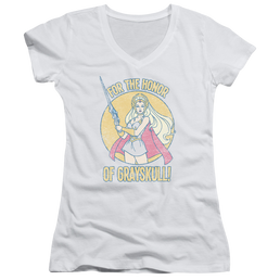 She Ra Honor Of Grayskull Juniors V-Neck T-Shirt Juniors V-Neck T-Shirt She-Ra   
