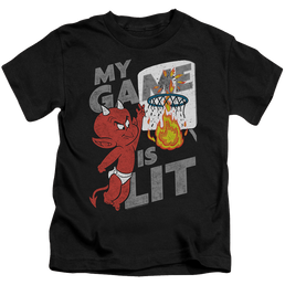 Hot Stuff Game Is Lit - Kid's T-Shirt Kid's T-Shirt (Ages 4-7) Hot Stuff   