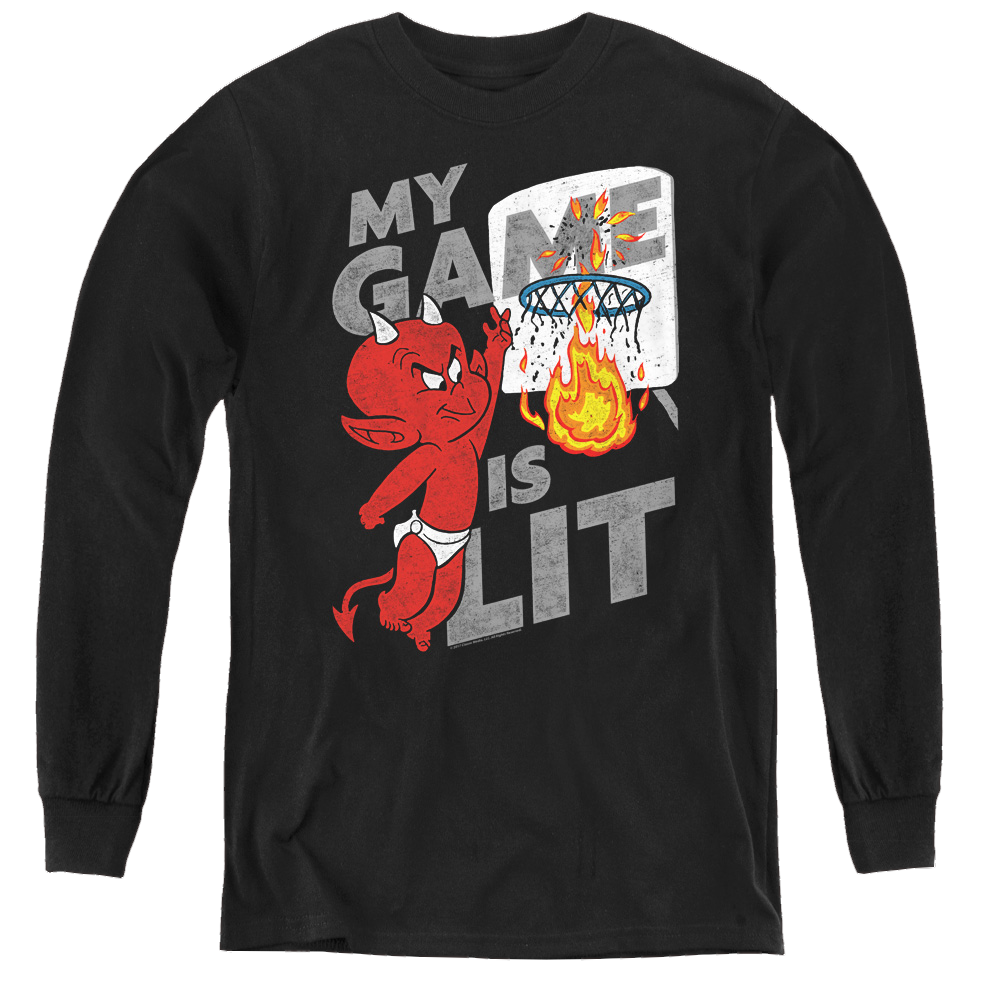 Hot Stuff Game Is Lit - Youth Long Sleeve T-Shirt Youth Long Sleeve T-Shirt Hot Stuff   