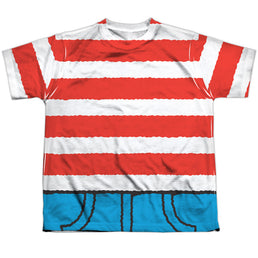 Where's Waldo Waldo Costume - Youth All-Over Print T-Shirt Youth All-Over Print T-Shirt (Ages 8-12) Where's Waldo   