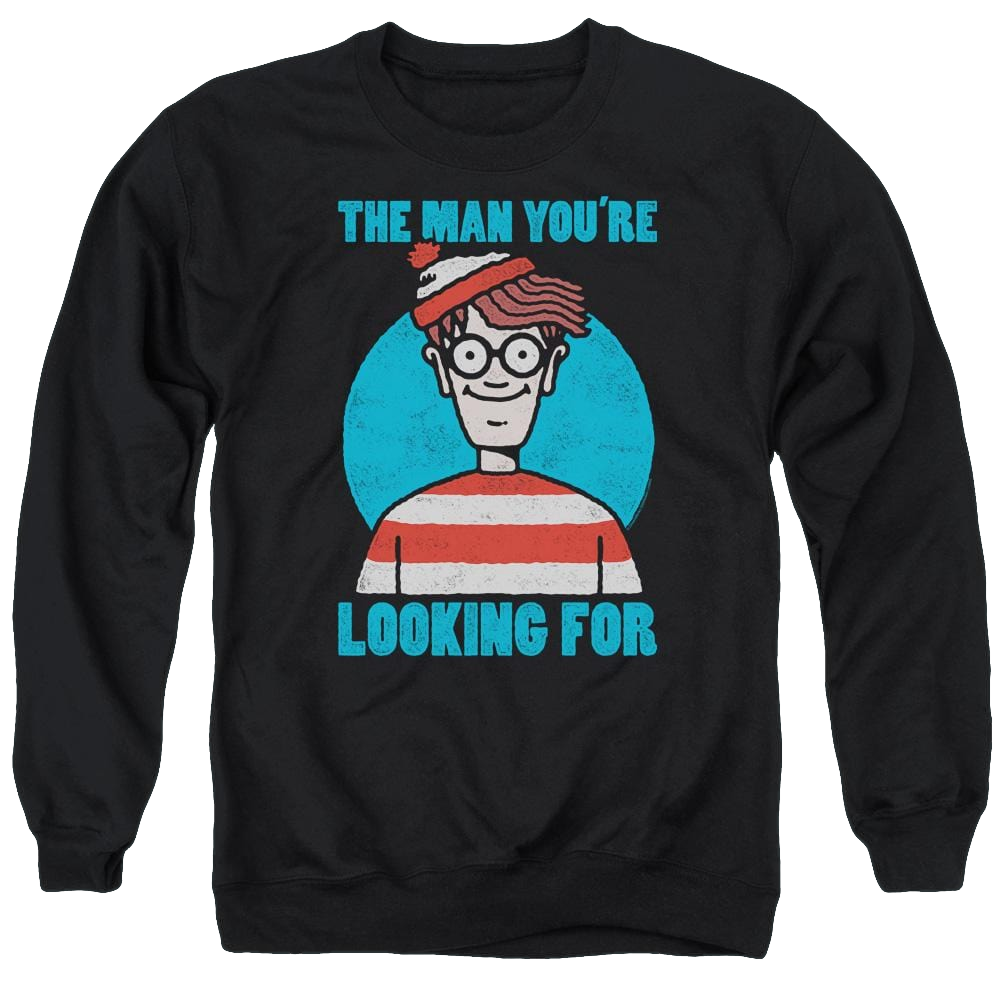 Where's Waldo Looking For Me Men's Crewneck Sweatshirt Men's Crewneck Sweatshirt Where's Waldo   