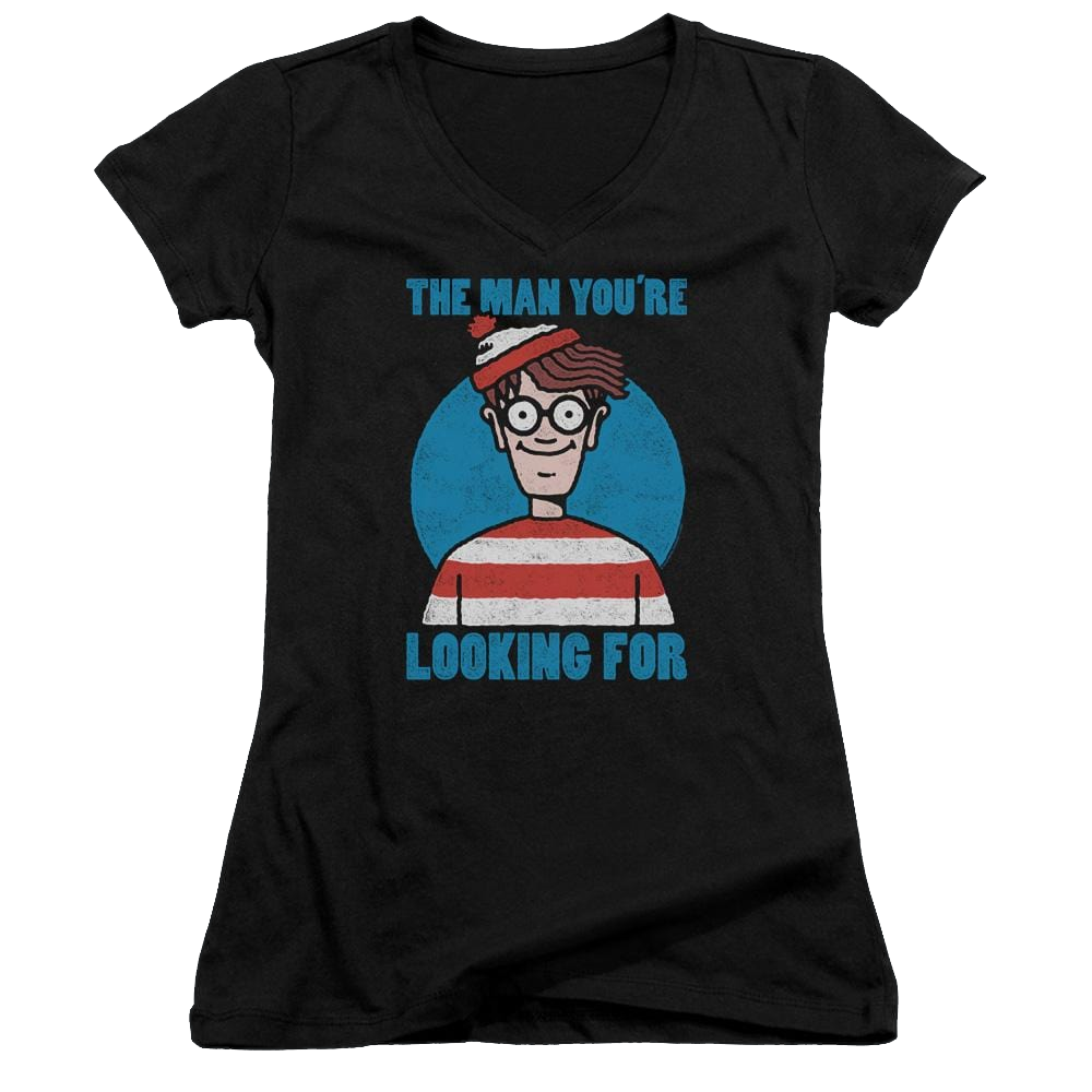 Where's Waldo Looking For Me Juniors V-Neck T-Shirt Juniors V-Neck T-Shirt Where's Waldo   