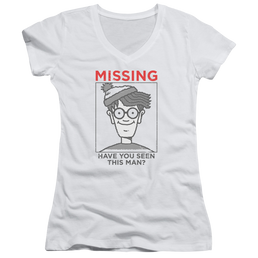 Where's Waldo Missing - Juniors V-Neck T-Shirt Juniors V-Neck T-Shirt Where's Waldo   