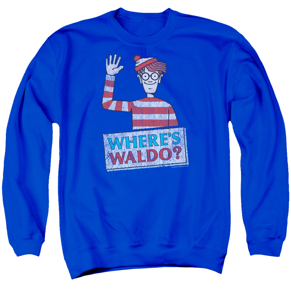 Where's Waldo Waldo Wave - Men's Crewneck Sweatshirt Men's Crewneck Sweatshirt Where's Waldo   