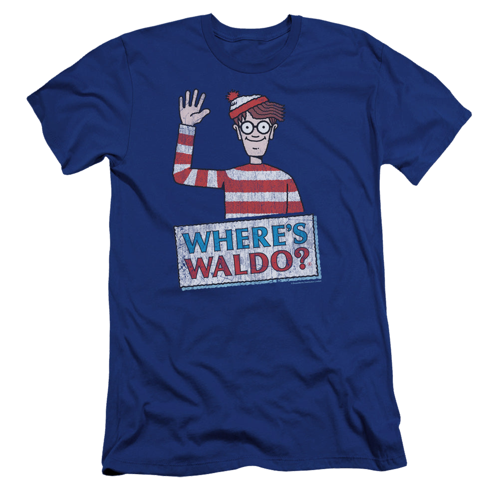 Where's Waldo Waldo Wave - Men's Premium Slim Fit T-Shirt Men's Premium Slim Fit T-Shirt Where's Waldo   