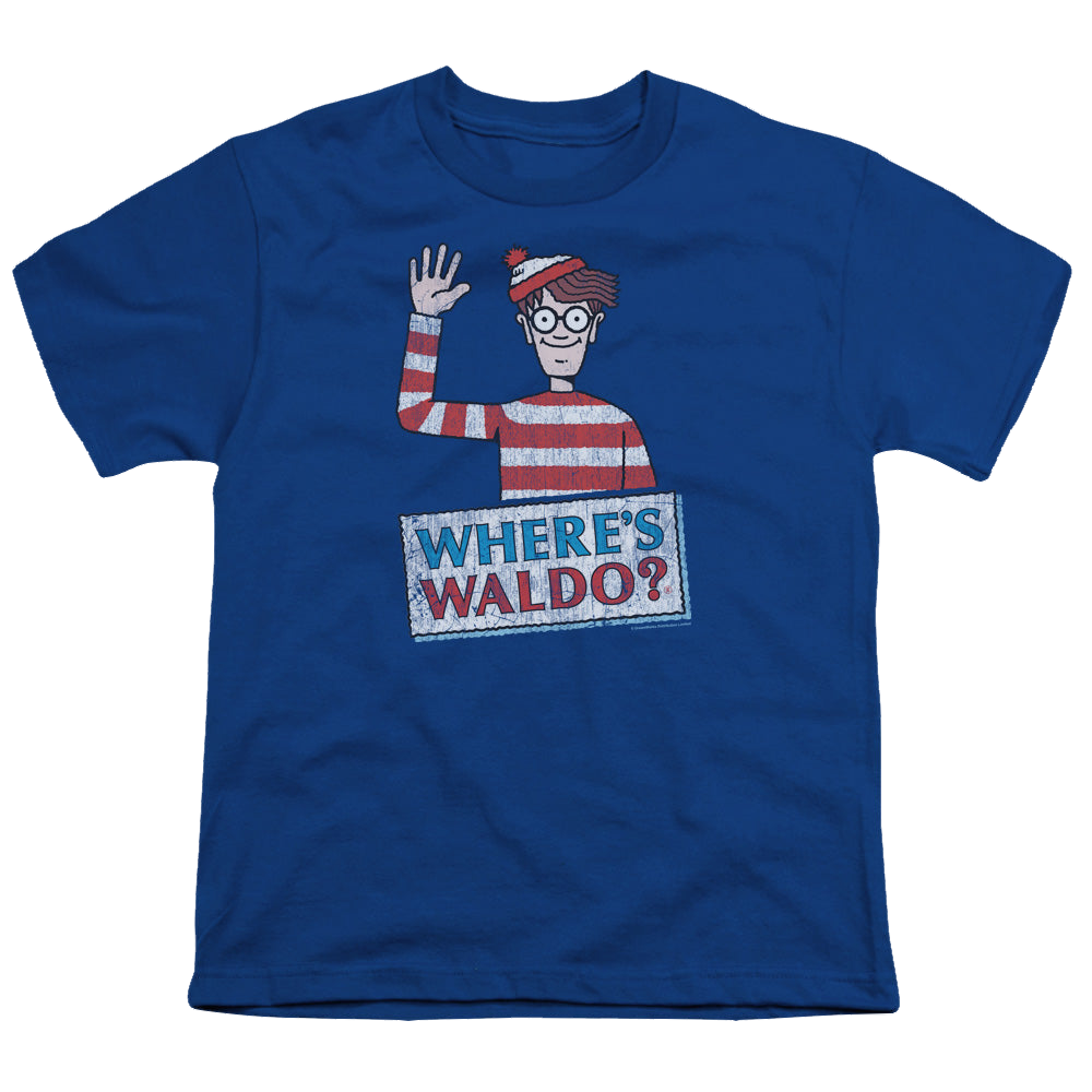 Where's Waldo Waldo Wave - Youth T-Shirt Youth T-Shirt (Ages 8-12) Where's Waldo   
