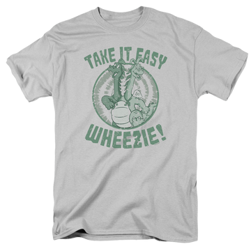 Silver men's regular fit t-shirt with Dragon Tales Take It Easy graphic