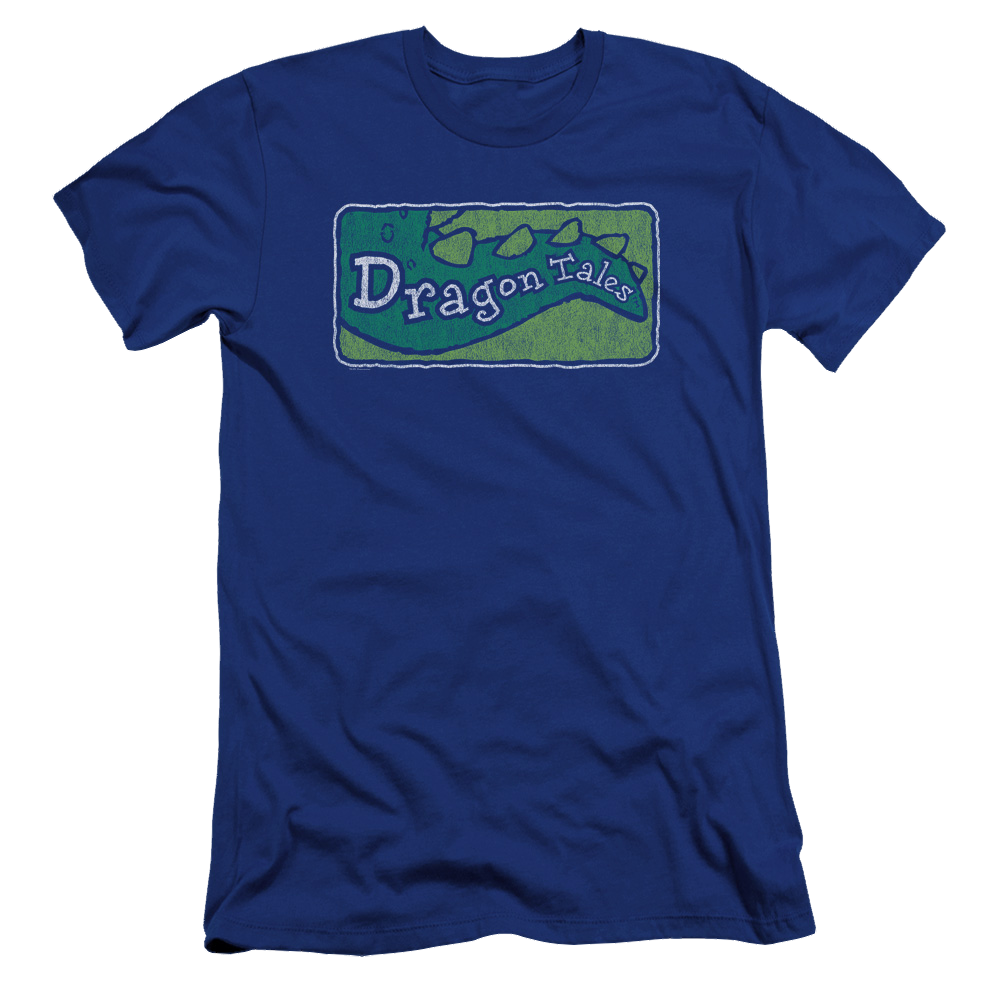 Dragon Tales Logo Distressed - Men's Premium Slim Fit T-Shirt Men's Premium Slim Fit T-Shirt Dragon Tales   