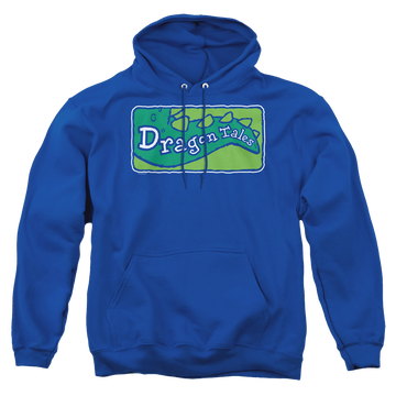 Royal pullover hoodie with Dragon Tales Logo Clean graphic