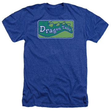 Royal men's heather t-shirt with Dragon Tales Logo Clean graphic