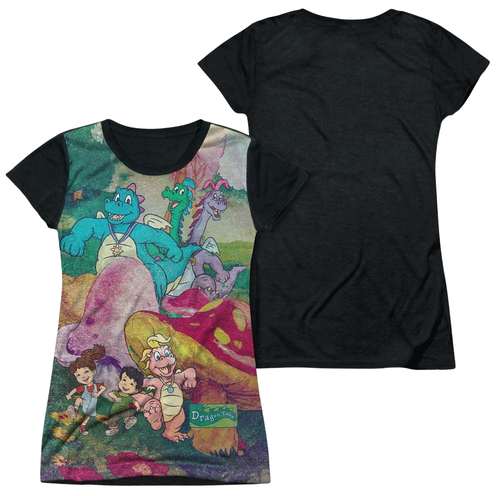 Dragon Tales Mushroom Meadow - Juniors Black Back T-Shirt Juniors Black Back T-Shirt Dragon Tales   