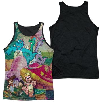 Dragon Tales Mushroom Meadow men's black back tank