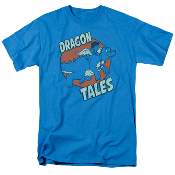 Turquoise men's regular fit t-shirt with Dragon Tales Flying High graphic