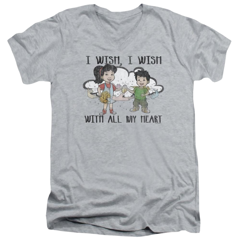 Dragon Tales I Wish With All My Heart - Men's V-Neck T-Shirt Men's V-Neck T-Shirt Dragon Tales   