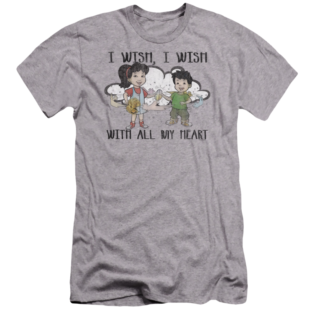 Dragon Tales I Wish With All My Heart - Men's Premium Slim Fit T-Shirt