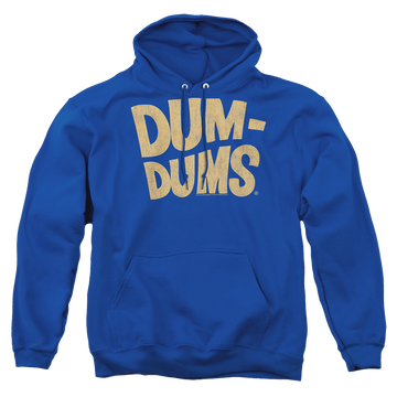 Royal pullover hoodie with Dum Dums Distressed Logo graphic