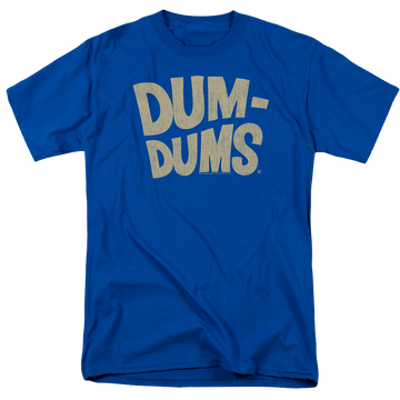 Royal men's regular fit t-shirt with Dum Dums Distressed Logo graphic