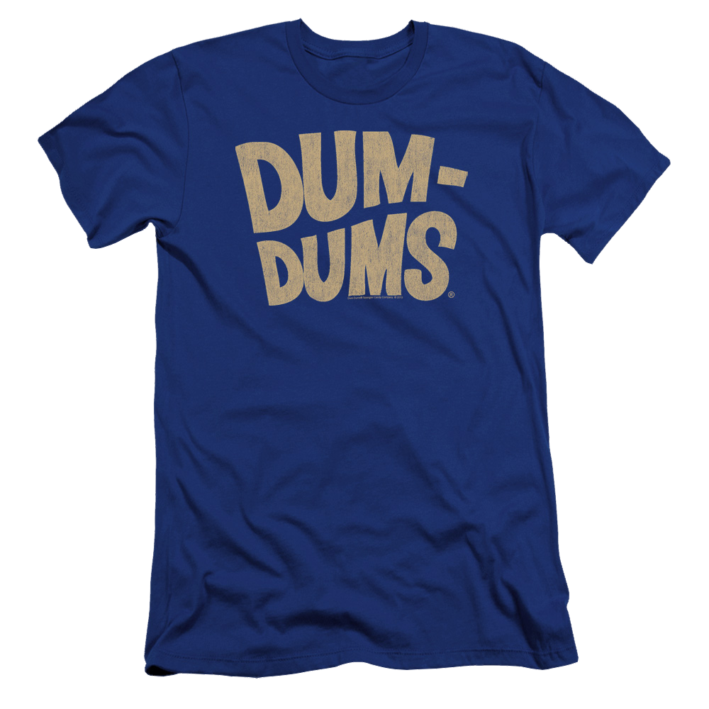 Dum Dums Distressed Logo Premium Adult Slim Fit T-Shirt Men's Premium Slim Fit T-Shirt Dum Dums   