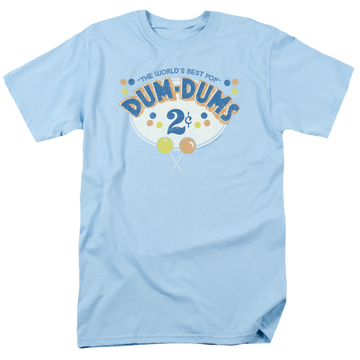 Light blue men's regular fit t-shirt with Dum Dums Dum-Dums 2 Cents graphic