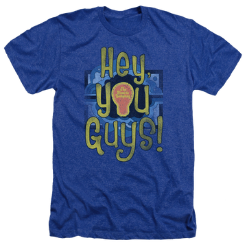 Royal men's heather t-shirt with Electric Company Hey You Guys graphic