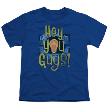 Royal youth t-shirt for ages 8 to 12 with Electric Company Hey You Guys graphic