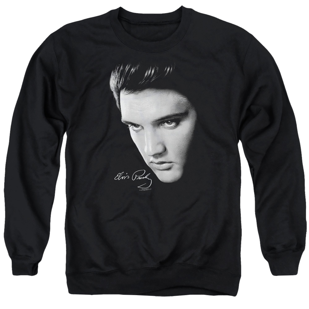 Elvis Presley Face - Men's Crewneck Sweatshirt Men's Crewneck Sweatshirt Elvis Presley   