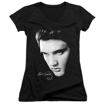 Elvis Presley Face - Juniors V-Neck T-Shirt Juniors V-Neck T-Shirt Elvis Presley   