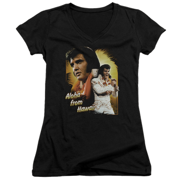 Elvis Presley Aloha - Juniors V-Neck T-Shirt Juniors V-Neck T-Shirt Elvis Presley   
