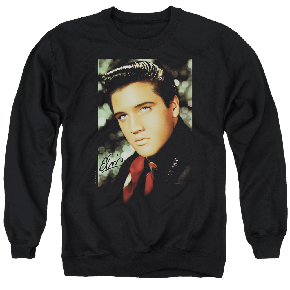 Elvis Presley Red Scarf - Men's Crewneck Sweatshirt Men's Crewneck Sweatshirt Elvis Presley   