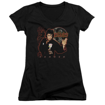Elvis Presley Karate - Juniors V-Neck T-Shirt Juniors V-Neck T-Shirt Elvis Presley   