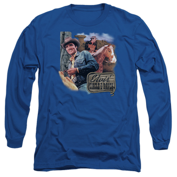 Royal men's long sleeve t-shirt with Elvis Presley Ranch graphic