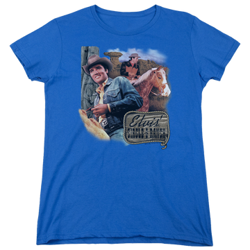 Royal women's t-shirt with Elvis Presley Ranch graphic