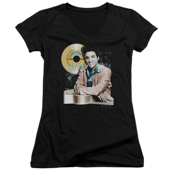 Elvis Presley Gold Record - Juniors V-Neck T-Shirt Juniors V-Neck T-Shirt Elvis Presley   