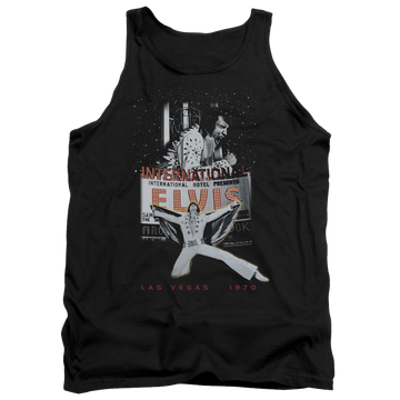 Black men's tank with Elvis Presley Las Vegas graphic