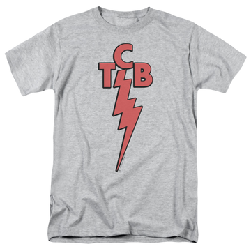 Athletic heather men's regular fit t-shirt with Elvis Presley Tcb graphic