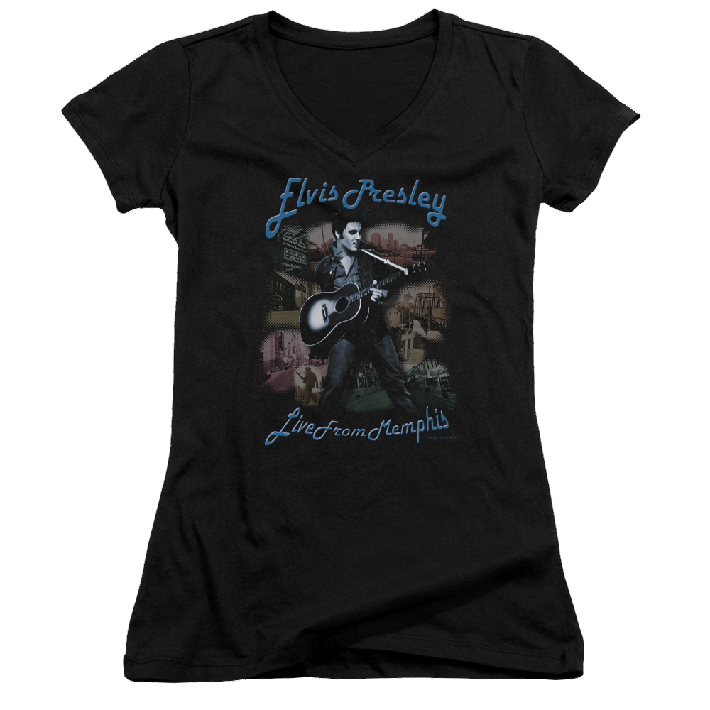 Elvis Presley Memphis - Juniors V-Neck T-Shirt Juniors V-Neck T-Shirt Elvis Presley   