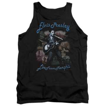 Black men's tank with Elvis Presley Memphis graphic