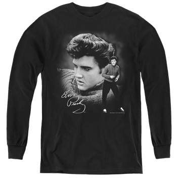 Black youth long sleeve t-shirt with Elvis Presley Sweater graphic