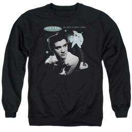 Elvis Presley Teal Portrait - Men's Crewneck Sweatshirt Men's Crewneck Sweatshirt Elvis Presley   