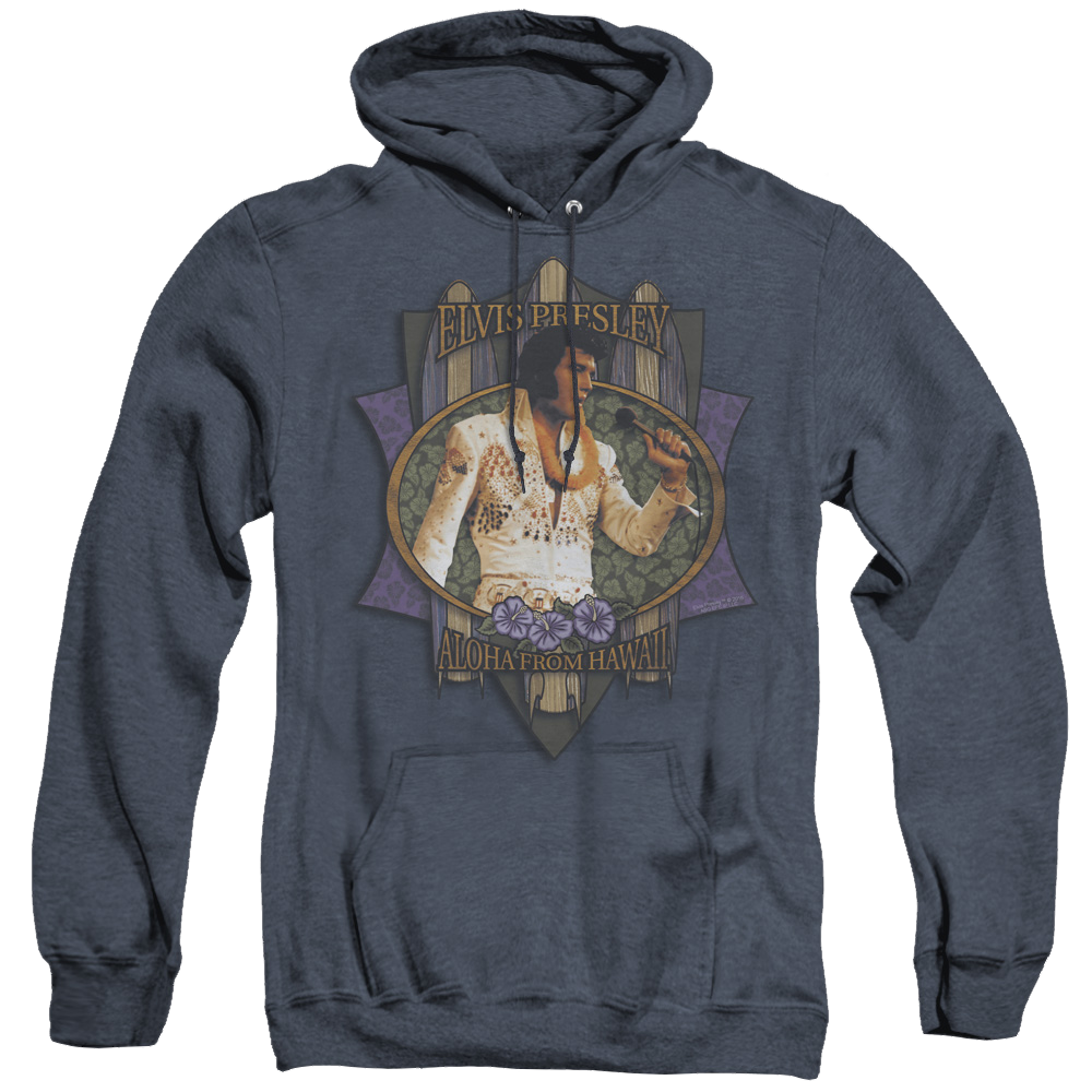Elvis Presley Aloha From Hawaii - Heather Pullover Hoodie Heather Pullover Hoodie Elvis Presley   