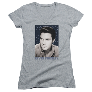 Elvis Presley Blue Sparkle - Juniors V-Neck T-Shirt Juniors V-Neck T-Shirt Elvis Presley   