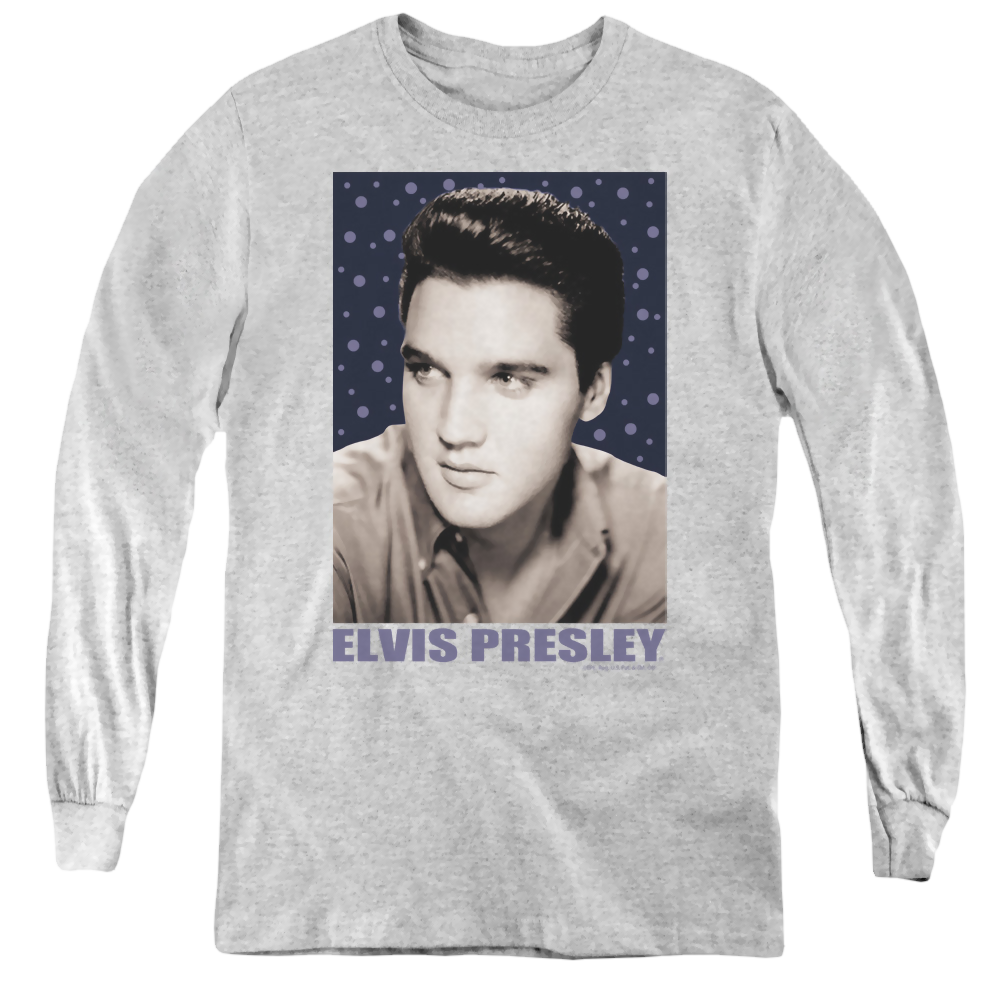 Elvis Presley Blue Sparkle - Youth Long Sleeve T-Shirt Youth Long Sleeve T-Shirt Elvis Presley   