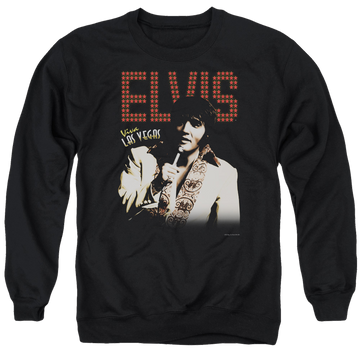 Black men's crewneck sweatshirt with Elvis Presley Viva Star graphic