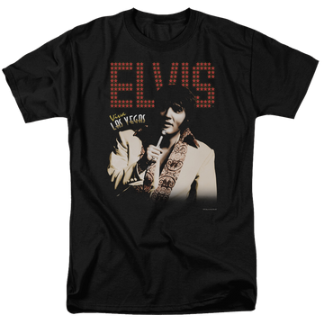 Black men's regular fit t-shirt with Elvis Presley Viva Star graphic